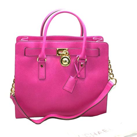 michael kors hamilton fuschia gold|MICHAEL Michael Kors Hamilton Saffiano Leather Tote, Fuchsia.